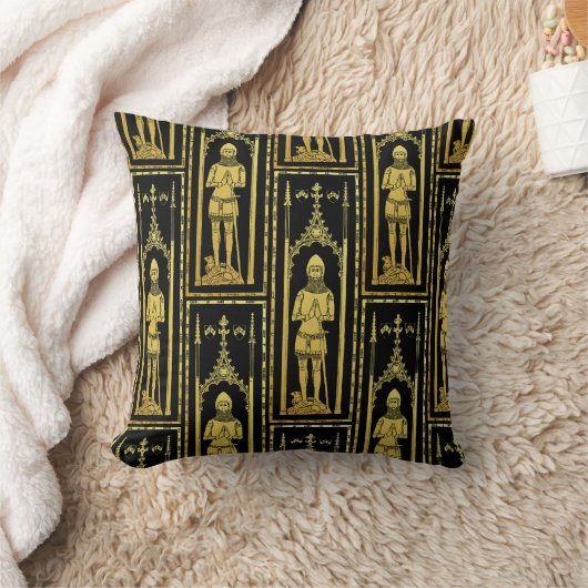 英国の中世ポートレート1355ジョン、コーハム卿 クッション (ブランケット)