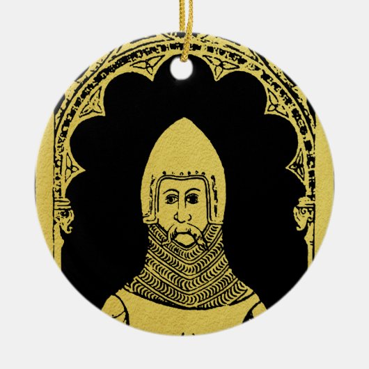 英国の中世ポートレート1355ジョン、コーハム卿 セラミックオーナメント (正面)