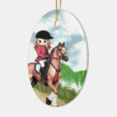 英国の乗馬の女の子 セラミックオーナメント (左)