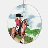 英国の乗馬の女の子 セラミックオーナメント (左)
