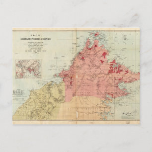 英国の北ボルネオの地図(1899年) ポストカード