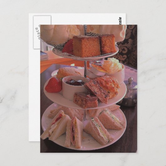 英国の午後のお茶の郵便はがき ポストカード (正面/裏面)