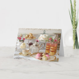 英国の午後のお茶、Scones、フォンダンの空想 カード