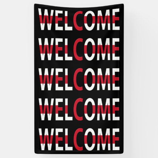 英国の国旗(v) bnrcntに掲揚された歓迎 横断幕 (縦)