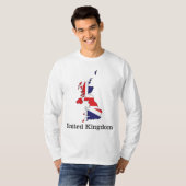英国の地図に英国旗をデザインした記念品 Tシャツ (正面フル)