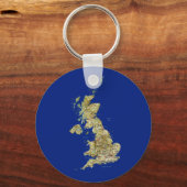 英国の地図キーチェーン キーホルダー (正面)