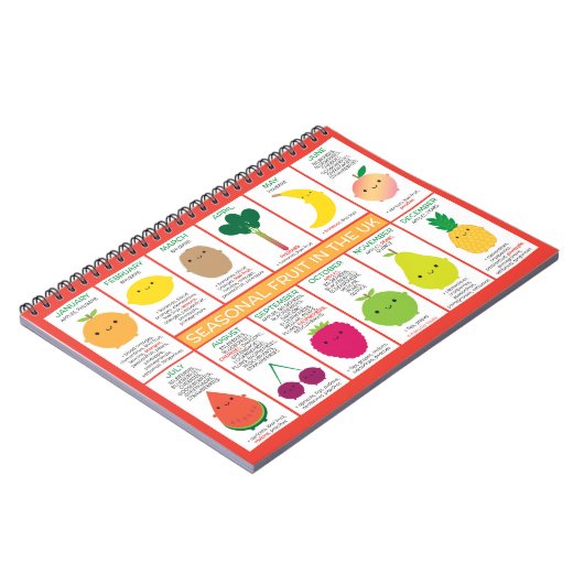 英国の季節果実グラフ ノートブック (左側)