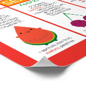 英国の季節的な果実表 ポスター (角)