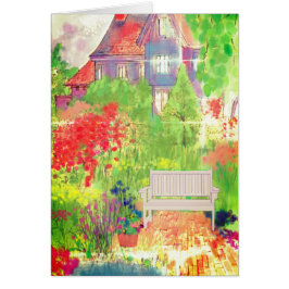 英国の家および庭空白のなカード