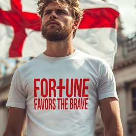 英国の富は勇敢な赤のスローガンを好む Tシャツ