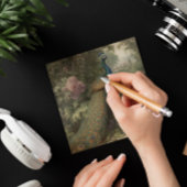 英国の庭の孔雀の植物的なシーン シーズンカード