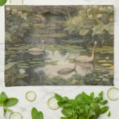 英国の庭の白鳥の植物界 キッチンタオル (折り畳み)