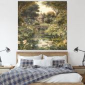 英国の庭の白鳥の植物界 キャンバスプリント (インサイチュ (寝室))