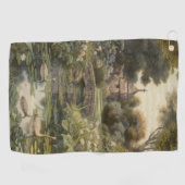 英国の庭の白鳥の植物界 ゴルフタオル (横)