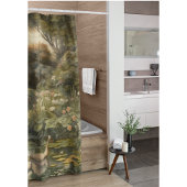 英国の庭の白鳥の植物界 シャワーカーテン