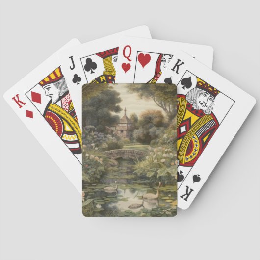 英国の庭の白鳥の植物界 トランプ (裏面)