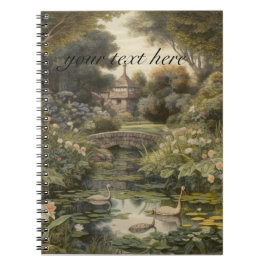 英国の庭の白鳥の植物界 ノートブック