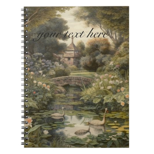 英国の庭の白鳥の植物界 ノートブック (正面)