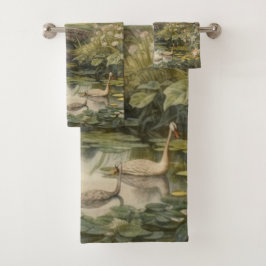 英国の庭の白鳥の植物界 バスタオルセット