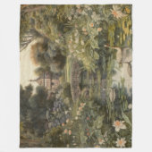 英国の庭の白鳥の植物界 フリースブランケット (正面)