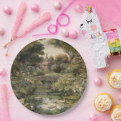 英国の庭の白鳥の植物界 ペーパープレート (パーティー)