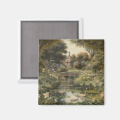 英国の庭の白鳥の植物界 マグネット (正面/裏面)