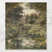 英国の庭の白鳥の植物界 ワインラベル (シングルラベル)