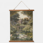 英国の庭の白鳥の植物界 吊り下げ型タペストリー (正面)