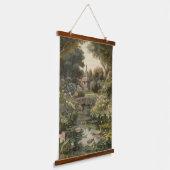 英国の庭の白鳥の植物界 吊り下げ型タペストリー (傾斜あり)