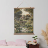 英国の庭の白鳥の植物界 吊り下げ型タペストリー (寝室)