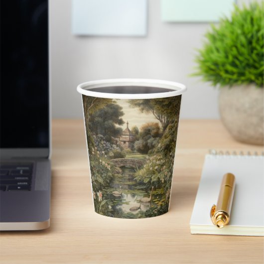 英国の庭の白鳥の植物界 紙コップ (インサイチュ)