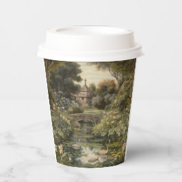 英国の庭の白鳥の植物界 紙コップ