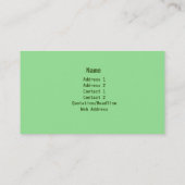 英国の庭の芝生及び造園の名刺 名刺 (裏面)