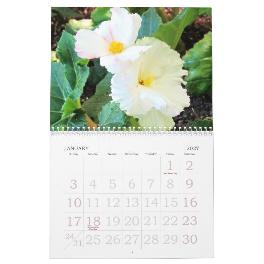 英国の庭の花模様2014のカレンダー カレンダー (1月 2027)