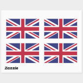 英国の愛国的な旗 長方形シール (シート)