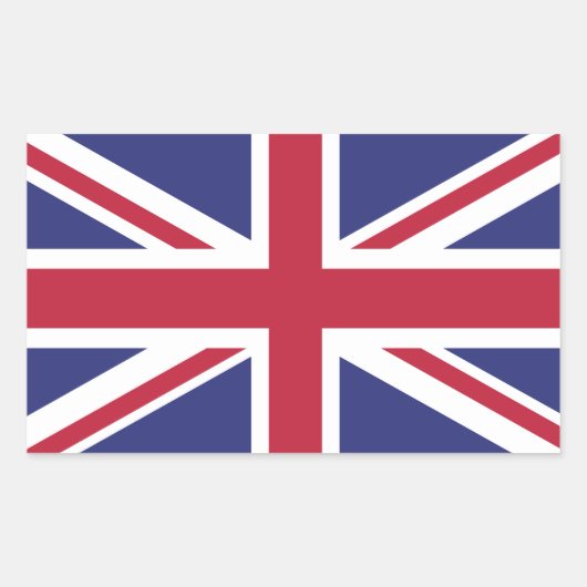 英国の愛国的な旗 長方形シール (正面)