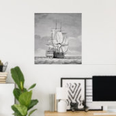 英国の戦列艦18世紀 ポスター (ホームオフィス)