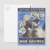 英国の戦時中のポスターの再版。 ポストカード (正面/裏面)