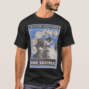英国の戦時中のポスターの再版。 Tシャツ