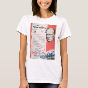 英国の戦時中のポスターの再版。 Tシャツ
