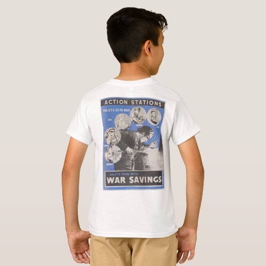 英国の戦時中のポスターの再版。 Tシャツ (裏面フル)