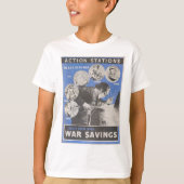 英国の戦時中のポスターの再版。 Tシャツ (正面)