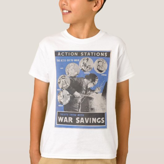 英国の戦時中のポスターの再版。 Tシャツ (正面)