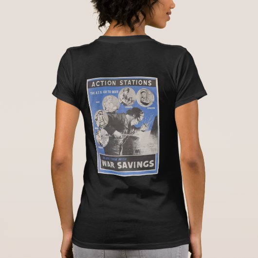 英国の戦時中のポスターの再版。 Tシャツ (裏面)