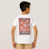 英国の戦時中のポスターの再版。 Tシャツ (裏面フル)
