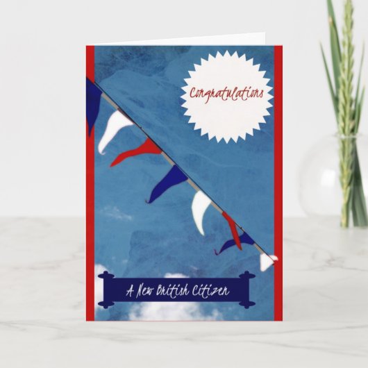 英国の新しい市民カードおめでとう カード (正面)