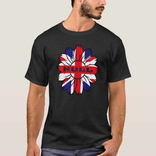 英国の旗 イングランド UK ブリテン ひまわり ハル大学 Tシャツ (正面)
