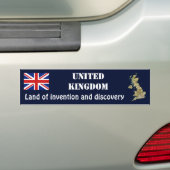 英国の旗+地図ステッカー バンパーステッカー (車上)