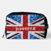 英国の旗 赤 白 青 キラキラ カスタム名テキスト ドップキット (裏面)