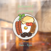 英国の朝食の漫画イラストレーション ウィンドウサイン (シート2)